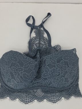 PINK Victoria's Secret Lace Bralette in Slate Gray-Blue